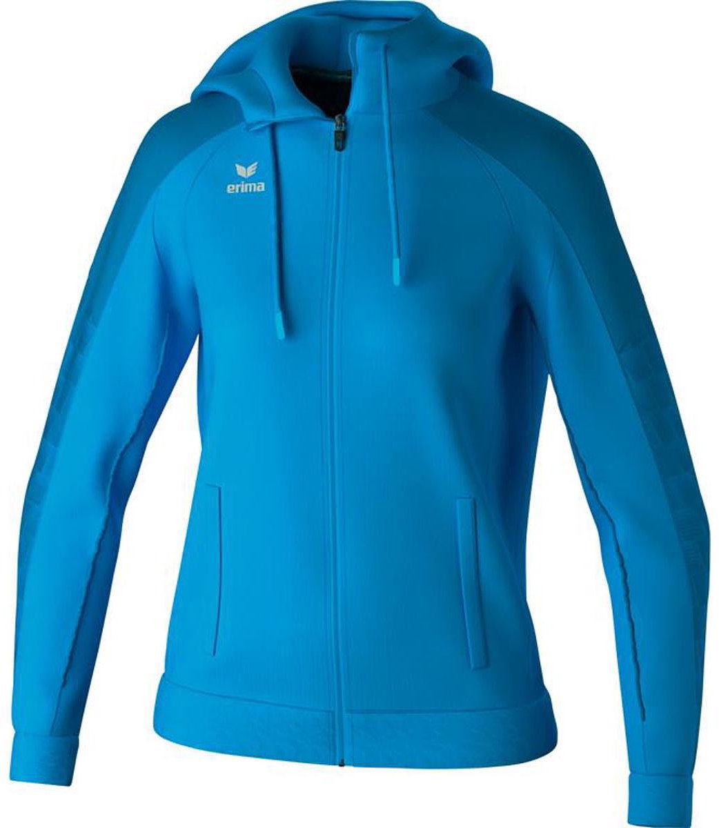 Erima Evo Star Trainingsjack Met Capuchon Dames - Lichtblauw / Mykonos | Maat: 34