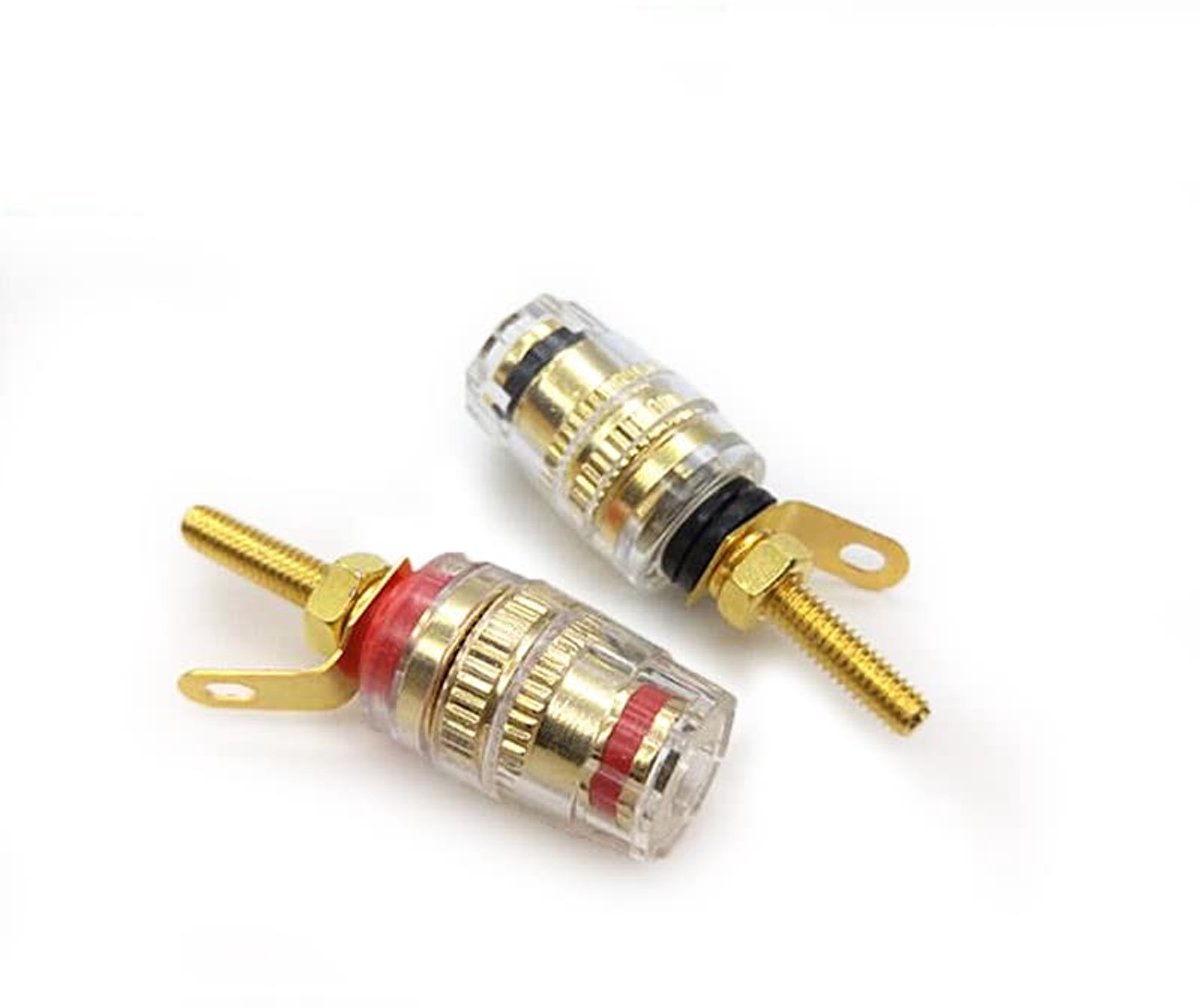 2Pcs Speaker Banana Terminal Plug - Terminal Binding Post - Audio Crystal Binding Column Speaker Terminal