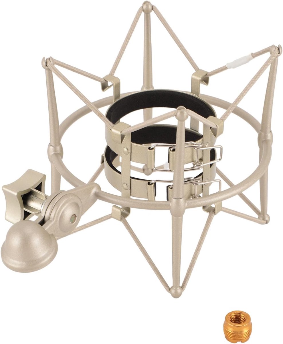 Microfoon Shock Mount - Anti Vibratie Houder - Opnemen Geluid - Hoge Isolatie - Tot 60MM - Goud