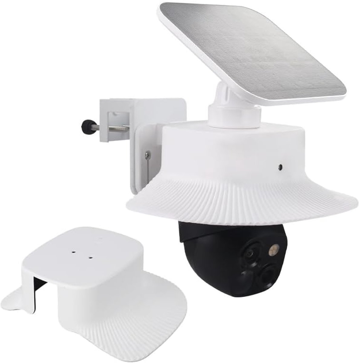 Zon- en regenhoes geschikt voor eufy Security SoloCam S340 camera, UV-bestendig, waterdicht, beschermende behuizing - duurzaam materiaal, eenvoudig te installeren.
