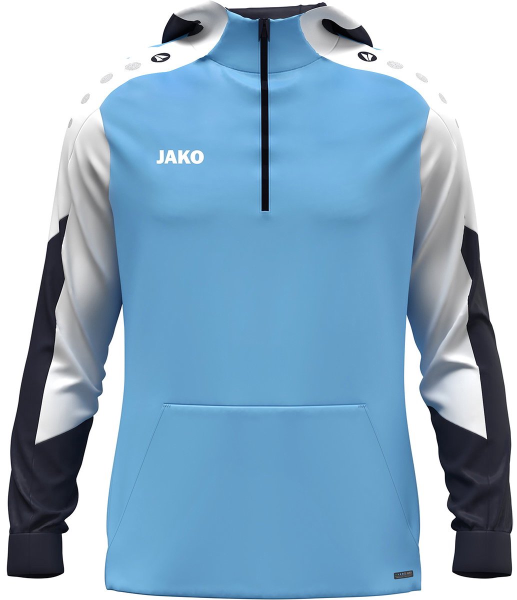 Jako Dynamic Hooded Half Zip Heren - Hemelsblauw / Wit / Marine | Maat: 3XL