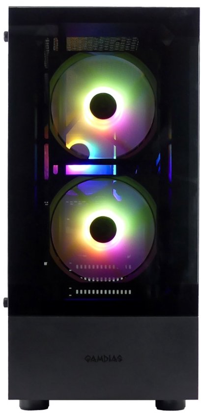 PC de jeu AMD Ryzen 7 5700X RGB haut de gamme - Radeon RX 6600 8 Go - 32 Go RAM - SSD NVMe 1 To - WIFI - WIN11 PRO - Gamdias Talos E3 Noir