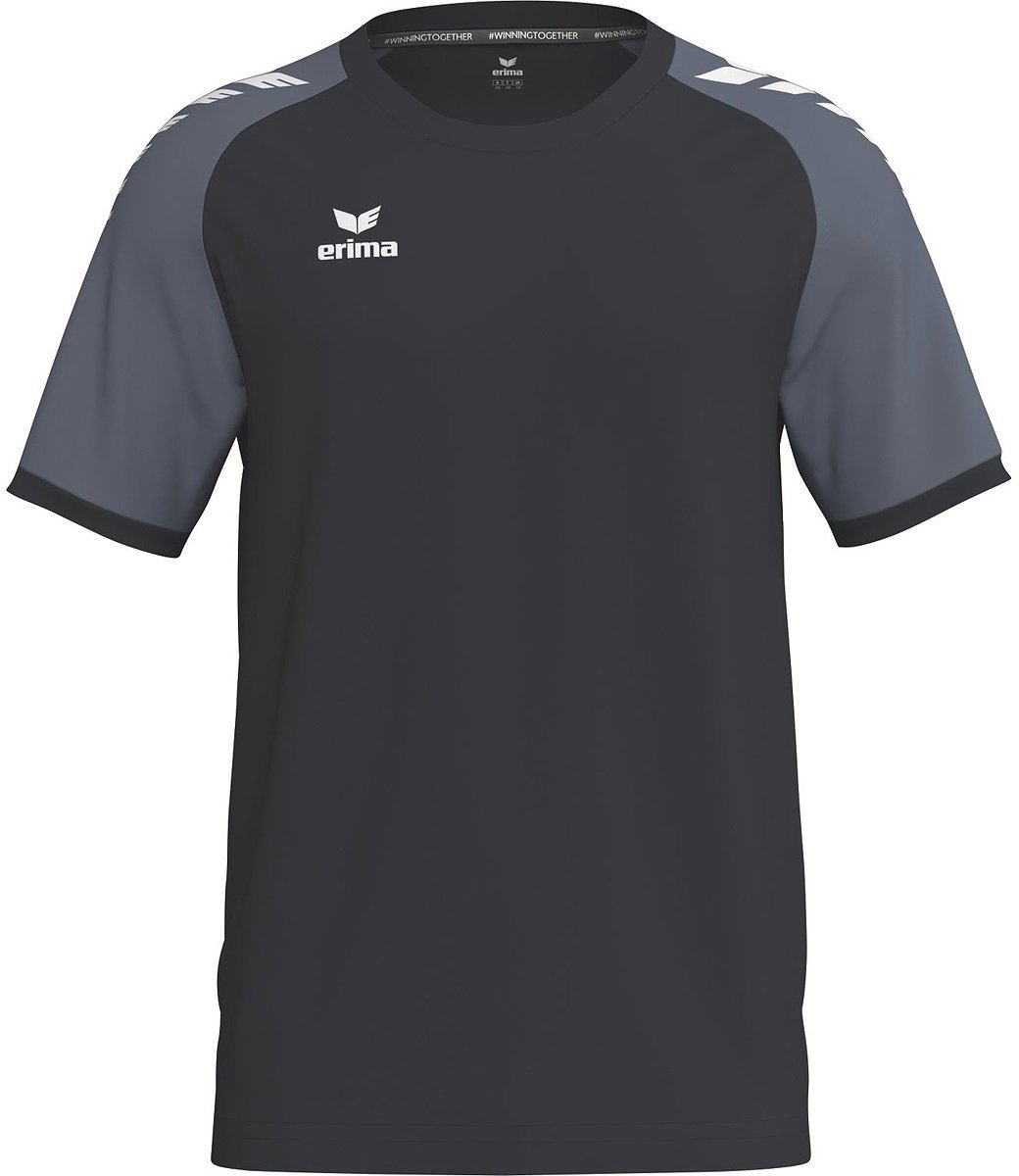 Erima Wings Shirt Korte Mouw Heren - Zwart / Slate Grey | Maat: S