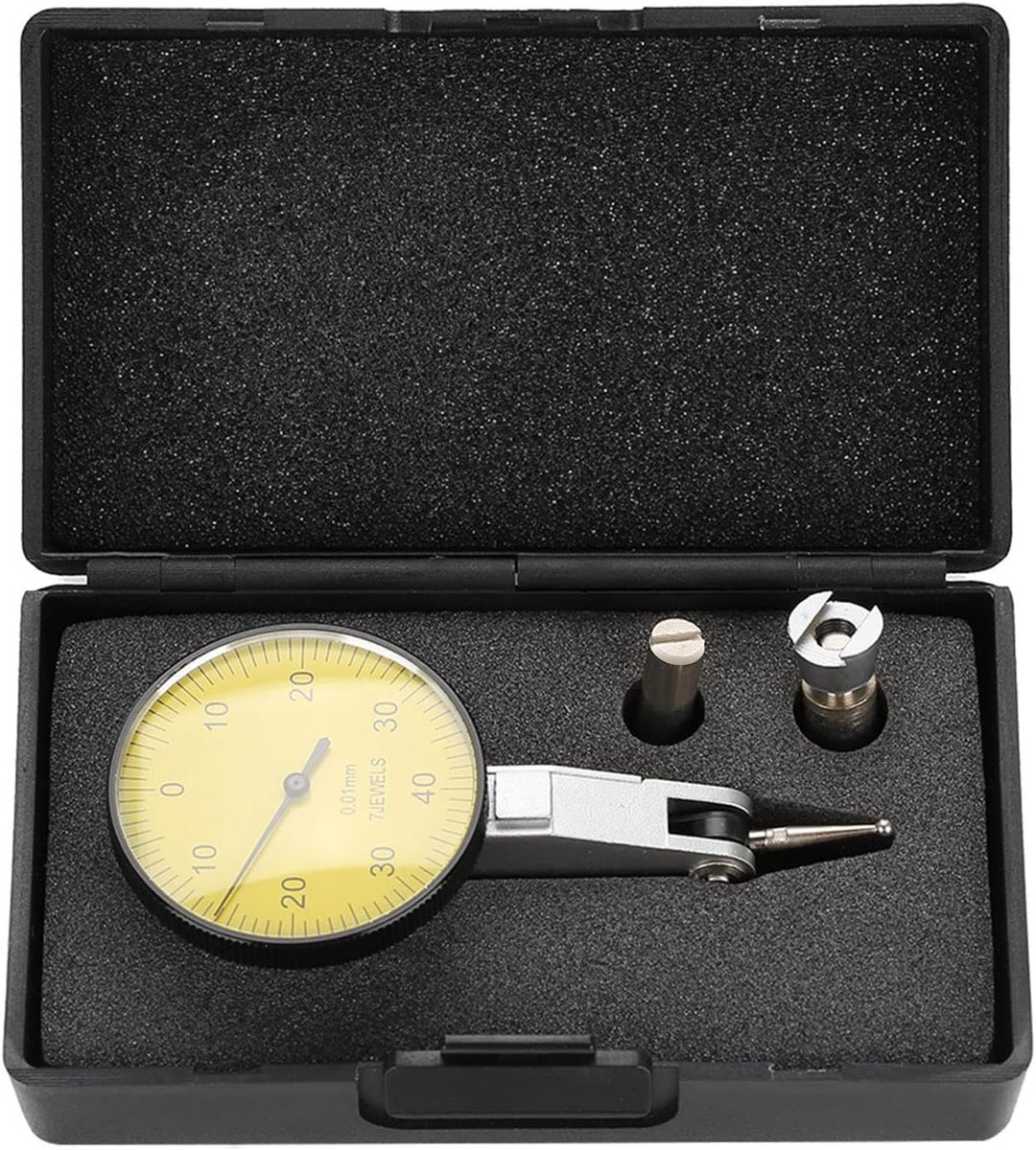Meetklok Gereedschapsset - Precisie Indicator - Metaalbewerking Inspectie - 180° Draaibare Sonde - 001 mm Nauwkeurigheid - Geel