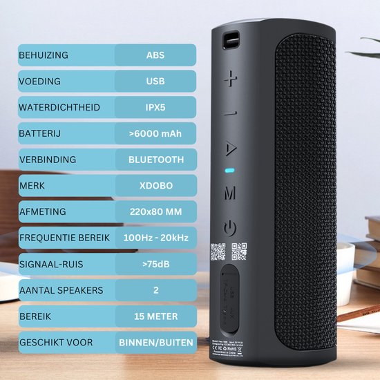 xdobo Hero 1999 Draadloze Bluetooth Speaker 50Watt - Deep Bass - HiFi Subwoofer - 12D Surround Sound - TWS Connectie - Bluetooth 5.3 van Merkloos — afbeelding 4