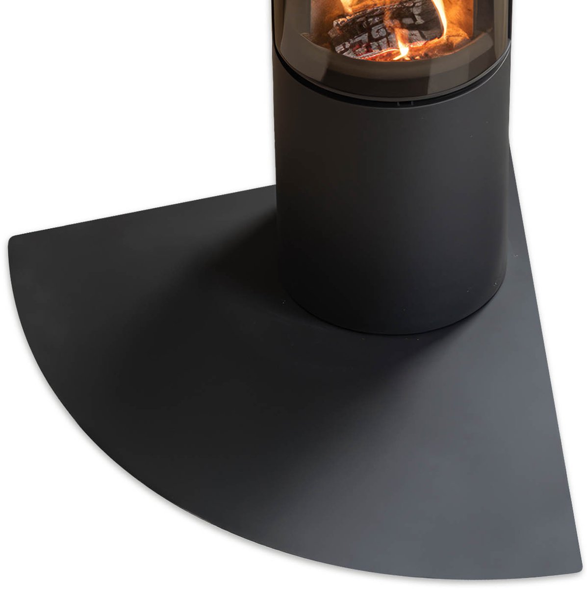 Tulup Openhaardplaat Voor Onder Kachel - 100 cm x 100 cm - Zwarte Vloerplaat Houtkachel - Kwartrond Kachel Onderplaat - Gepoedercoate Kachelplaat - Haardaccessoires Zwart - Onderplaat Voor Houtkachel