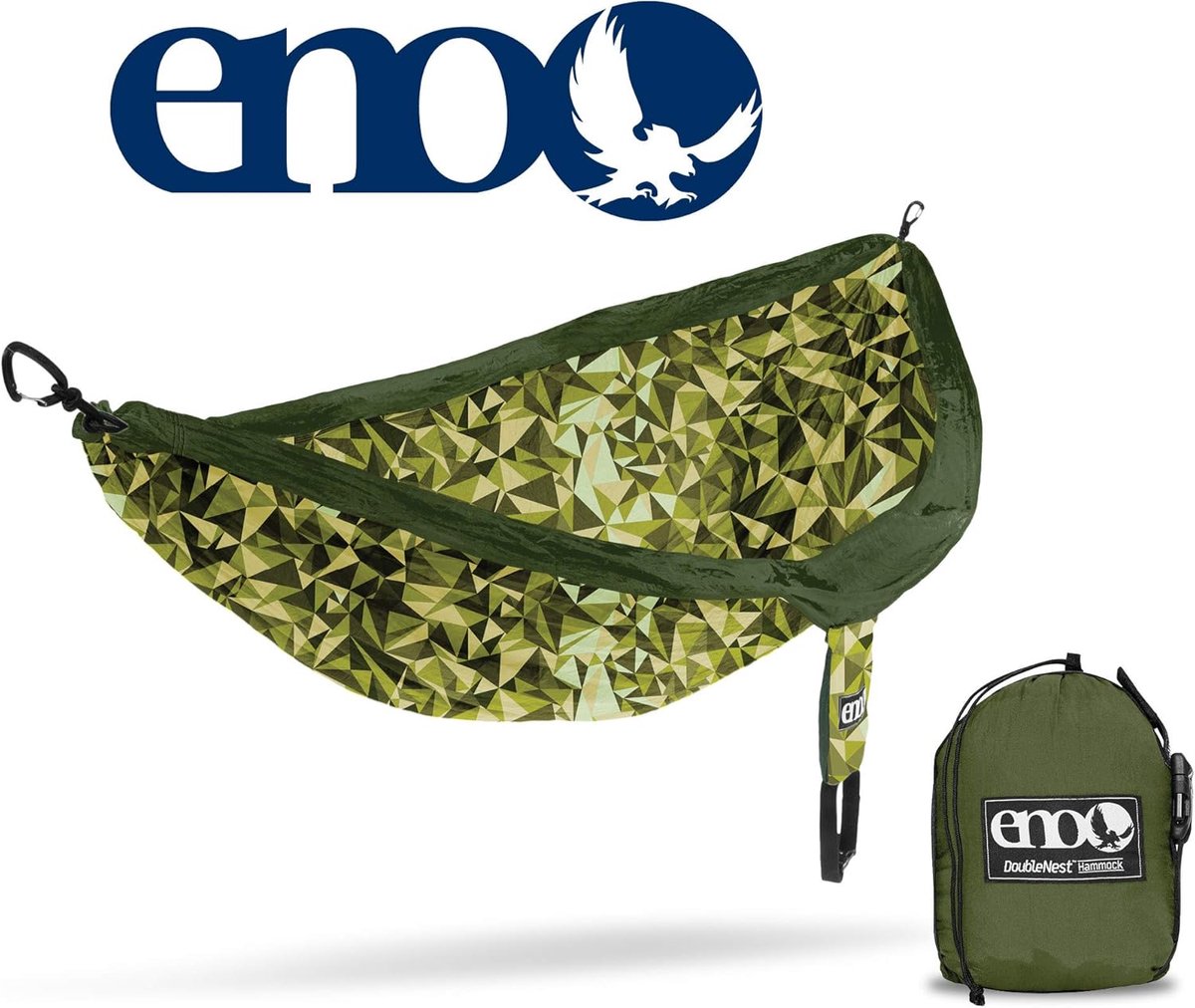 Dubbele Hangmat - Nylon Hangmat - Ontspanning Buiten - Sneldrogend Ademend - 274 x 183 cm - Groen