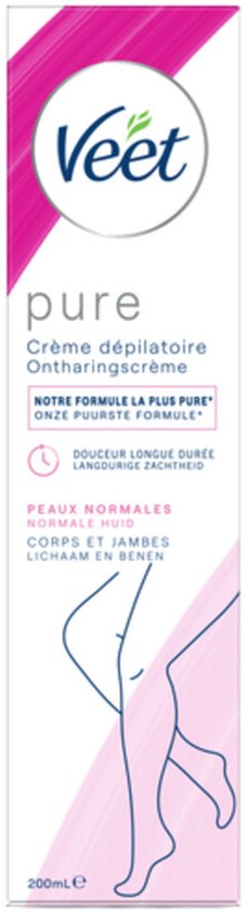 Veet Pure ontharingscrème voor normale huid, 200ml.