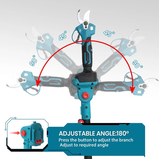 Cellista Kettingzaag 6 Inch 21V - Elektrische Snoeizaag - Accu Takkenzaag - Telescopische Snoeischaar 40mm - 2 Meter Verlengstang - 3500W van Merkloos	 — afbeelding 2
