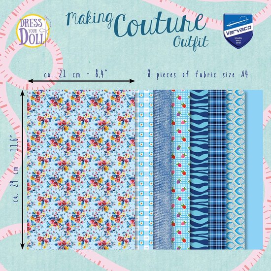 Kleding set - Poppen kleding - Poppen aankleden - Polyester materiaal - 31 x 24 x 1 cm - Meerkleurig van Merkloos — afbeelding 2