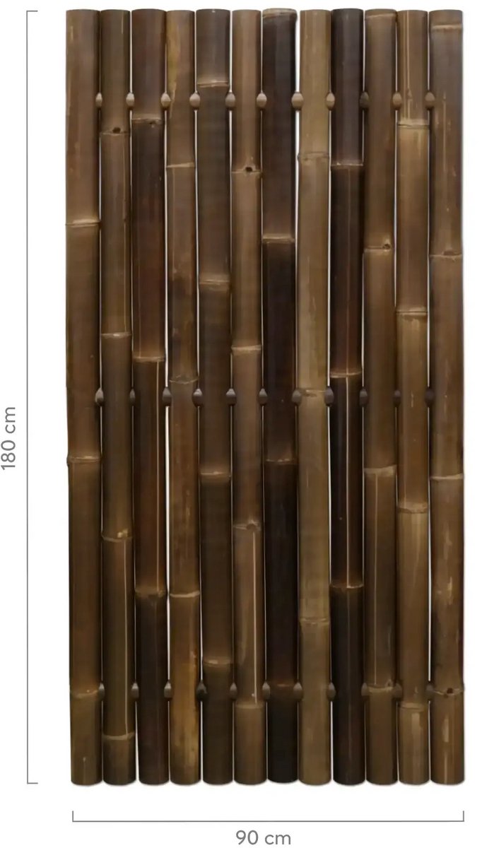 Masters of Bamboo® Bamboe Schutting Giant - 90 x 180 cm - Zwart - Tuinscherm / Bamboe scherm