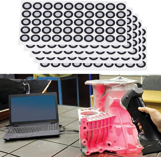 Proxy Scanning Sticker 3D Scanning Markers 15 Sheets, Reflectieve Dot Stickers van 6mm, Voor ...