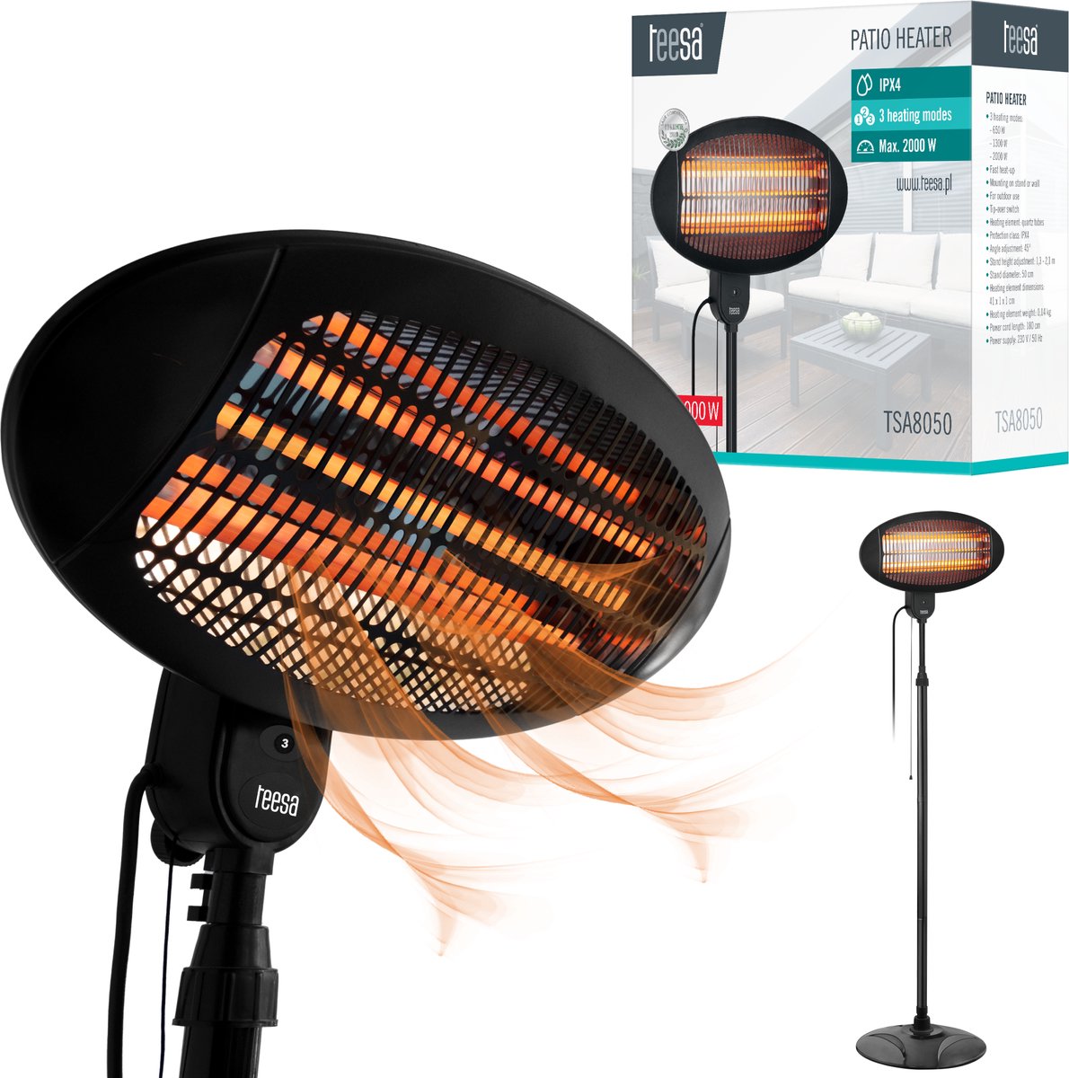 Teesa TSA8050 - Elektrische terrasverwarmer, 3 standen – foto 7