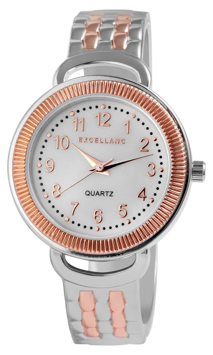 EXCELLANC dameshorloge metaal 1800234 Excellanc sluiting horloge met metalen band
