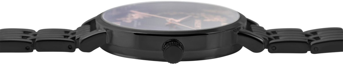 Akzent-dameshorloge-model 1800197-005-zwart-rosé kleurig-3 bar waterdicht-diameter 38 mm