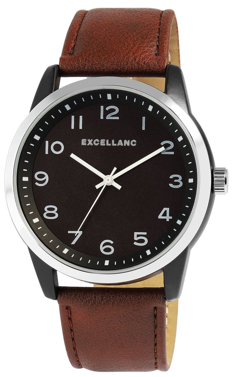 EXCELLANC Herenhorloge van imitatieleer 2900275 Excellanc herenhorloges met imitatieleren band