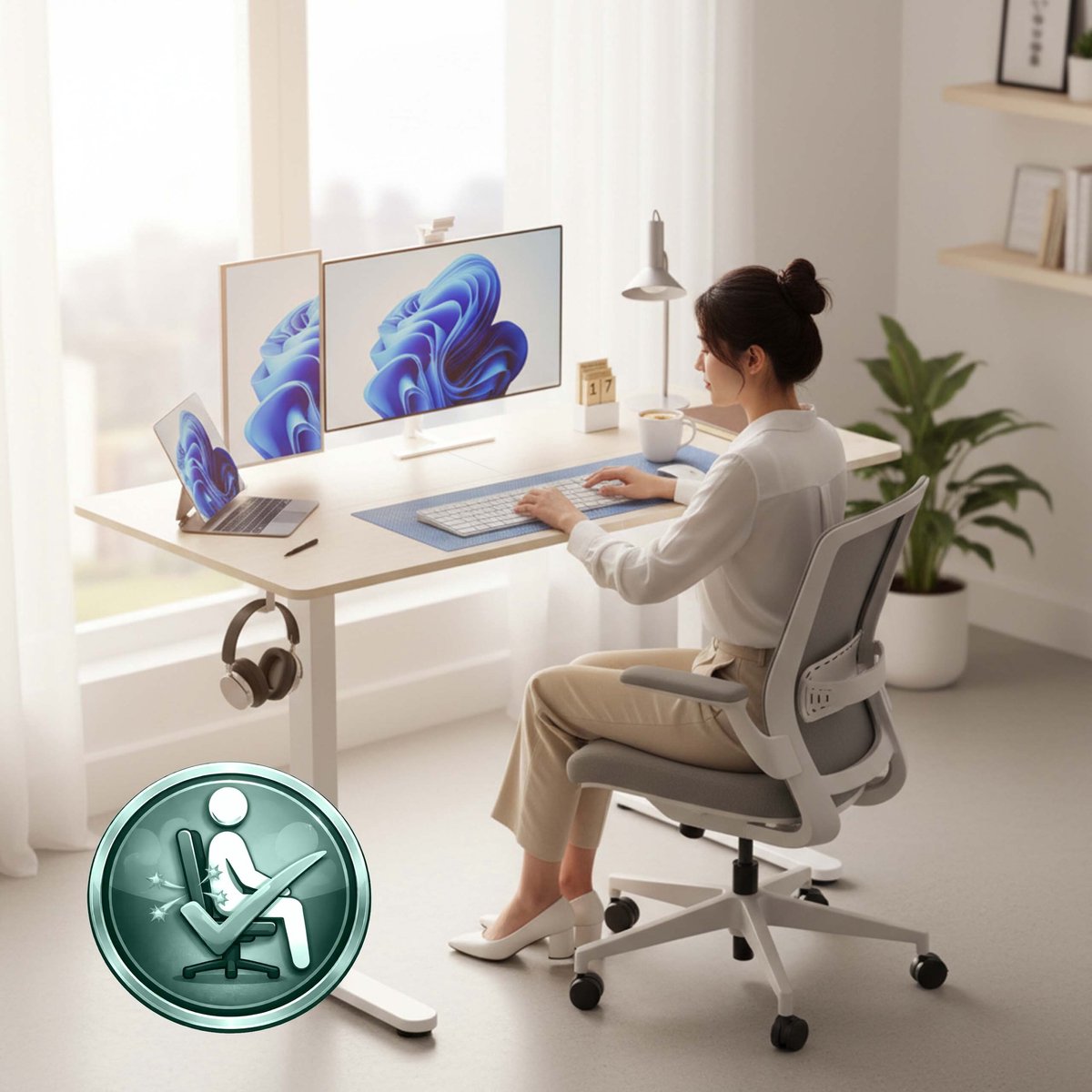 Zit Zit sta bureau 140x60 - hoogte verstelbaar en ergonomisch thumbnail 7