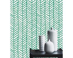 Groen geometrisch zelfklevend behang - eenvoudig aanbrengen - 1 stuk - groen