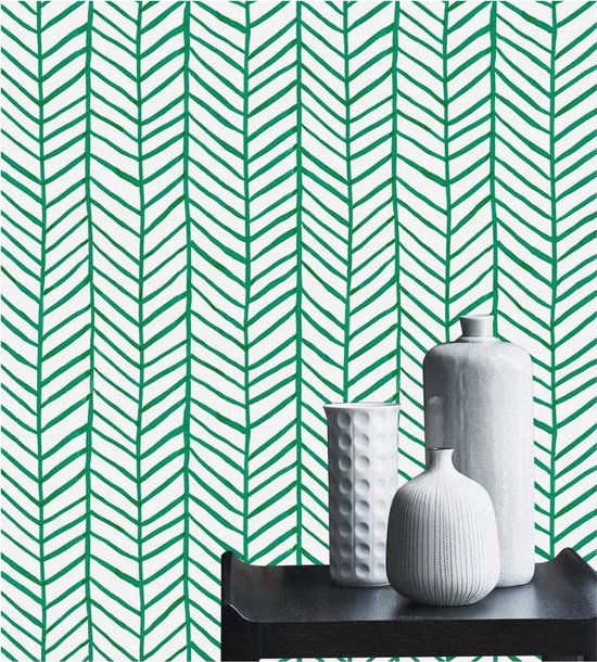 Groen geometrisch zelfklevend behang - eenvoudig aanbrengen - 1 stuk - groen