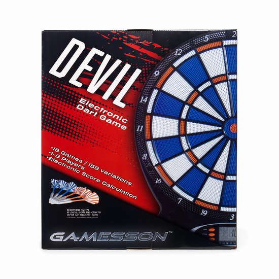 Bex Gamesson Devil II Elektronisch Dartbord - Softtip Dartspel Met 18 Spellen En 159 Variaties - LCD Display - Voor 1 Tot 8 Spelers - Inclusief Darts — afbeelding 5