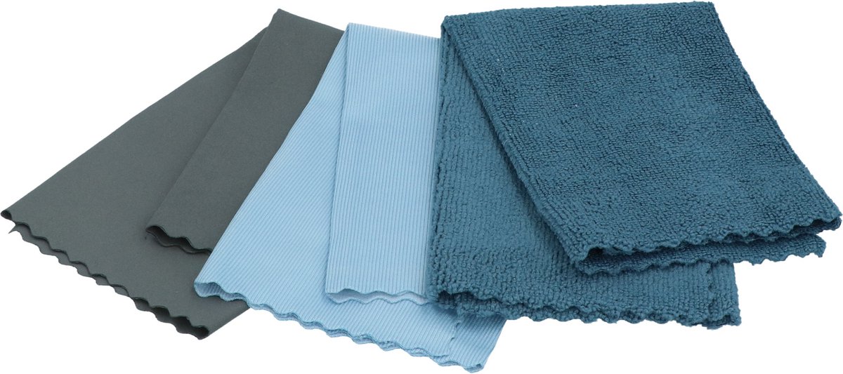 Valma Microvezeldoeken Mix - 3 verschillende soorten microvezeldoeken – Voor schoonmaak, reinigen en polijsten - vuil, stof en vet eenvoudig opgenomen – Droog of nat te gebruiken - Afmeting 35x35cm
