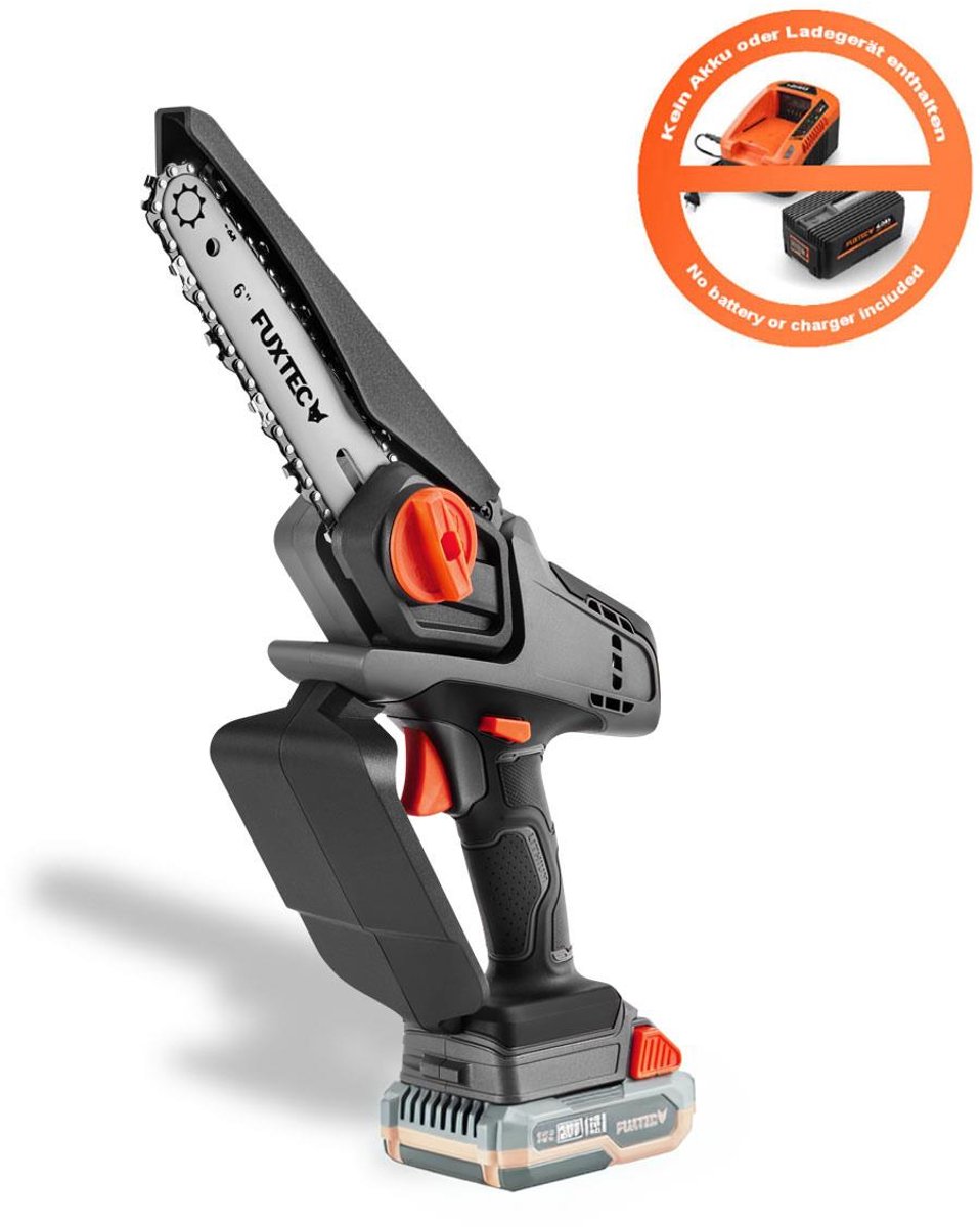 FUXTEC 20V snoerloze handschaar, 1,44kg gewicht, bladgrootte van 15cm, diameter van 10cm en een kettingsnelheid van 4,6m/s FX-E1HAS20