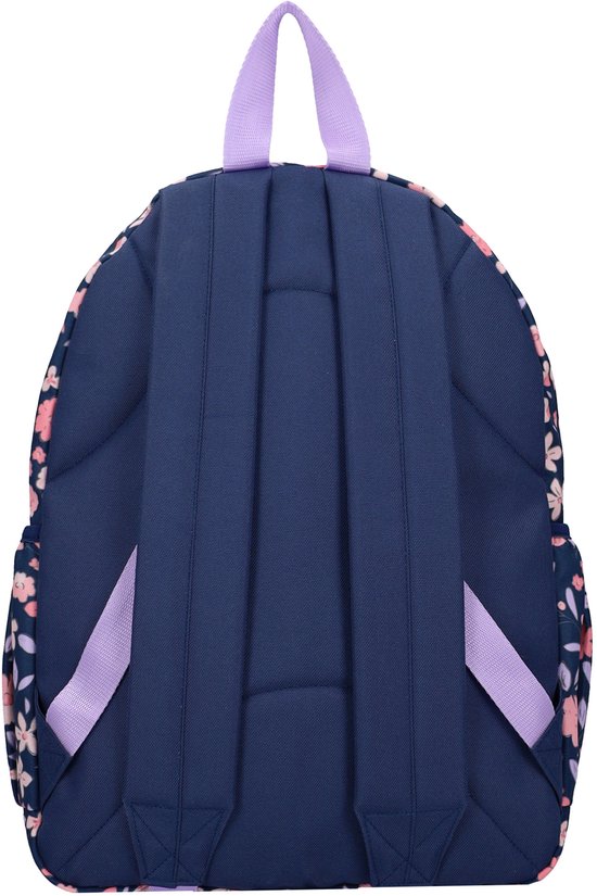 Studio V More Love - Rugzak - Gevoerd - 13,6 liter - 39 x 29 x 12 cm - Bloemen - Blauw