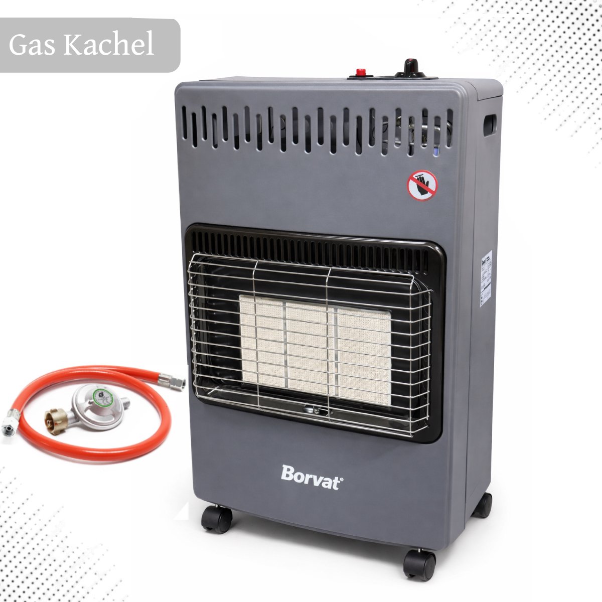 Borvat® Opvouwbare Gas Heater – Mobiele Gaskachel met Wielen – 3 Standen – warmtestraler met piëzo – 4200 kW