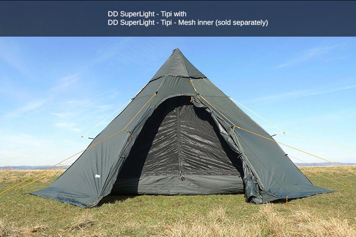 DD Hammocks Superlight Tipi Tent - lichtgewicht 3 personen - waterdicht - olijfgroen