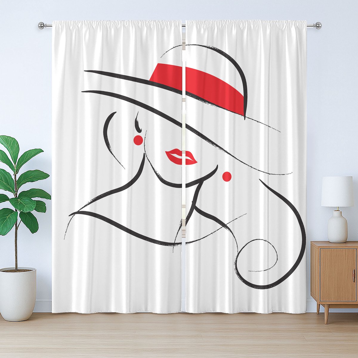 ABAKUHAUS Rustiek Lipgordijn, Zwart Strepen Contour Design, Slaapkamergordijn met Plissébanden, Lussen en Haken, 280 x 245 cm, Antracietgrijs Vermault
