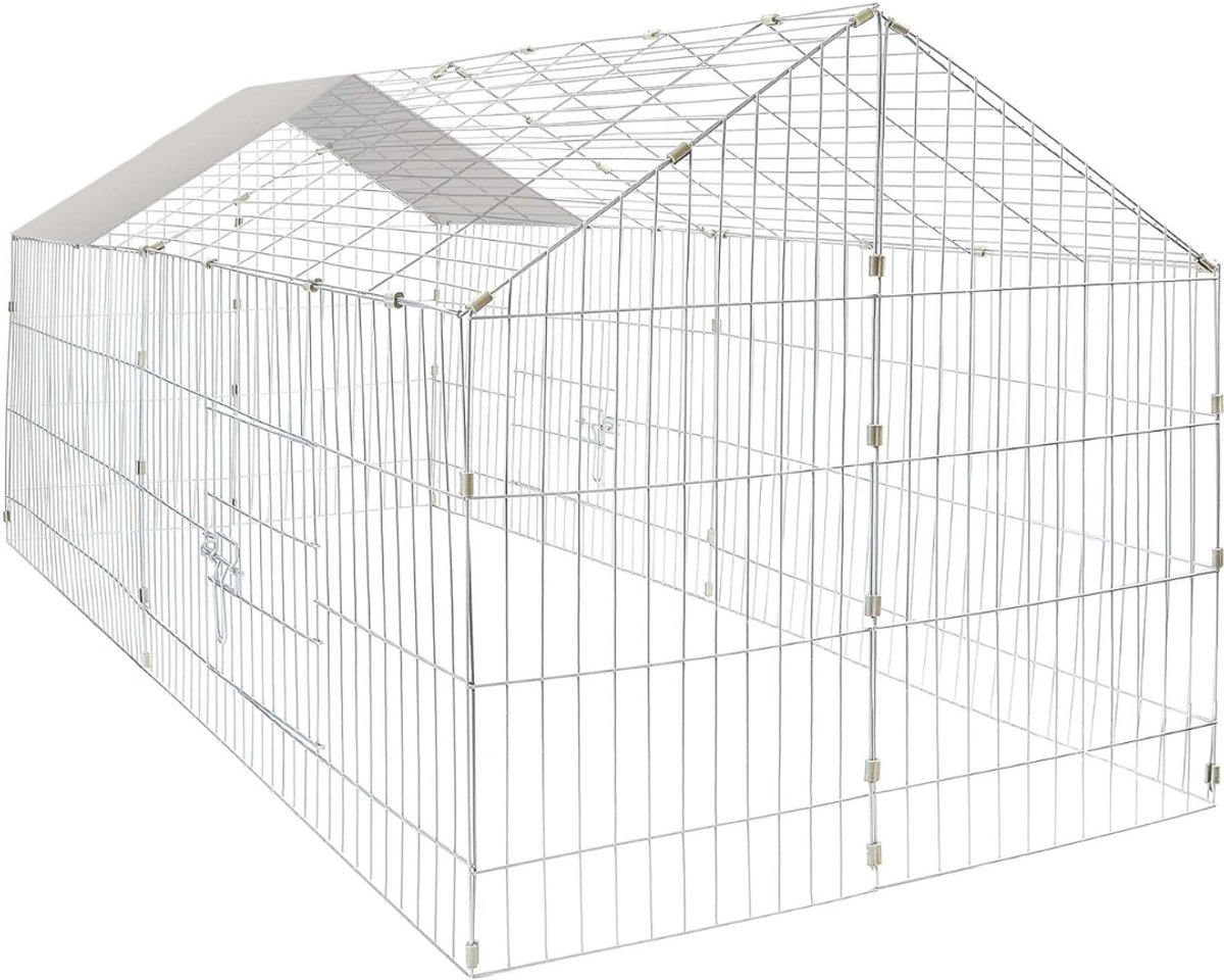 REN® Konijnenhok Binnen - Konijnenkooi voor Binnen - Konijnenkooi - Rechthoekig - Zilver - 180cm x 75cm x 75cm