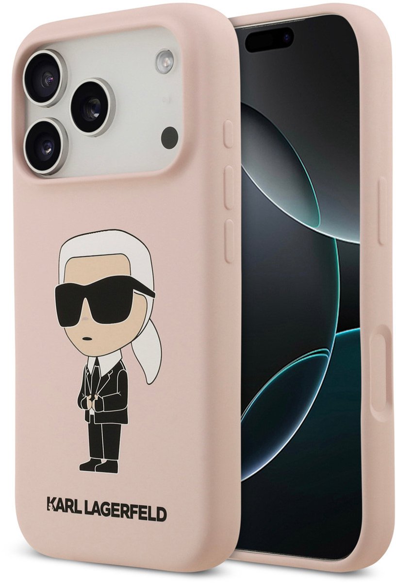 Karl Lagerfeld Back cover voor Apple iPhone 17 Pro in de kleur Roze