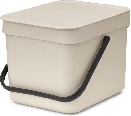 Brabantia Sort & Go Prullenbak - 6 l - Soft Beige
