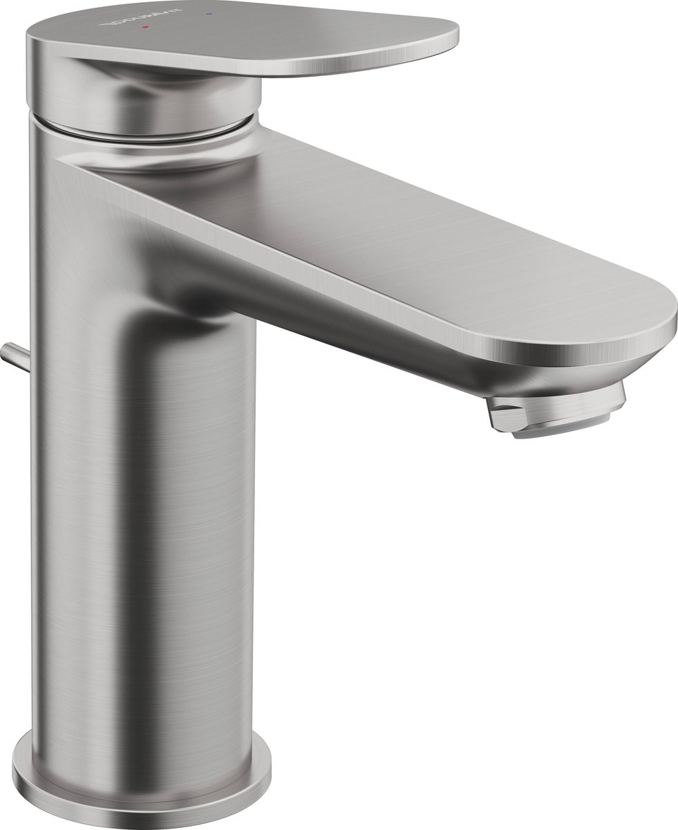 Duravit Wave - Wastafelkraan met afvoer, geborsteld rvs WA1020001070