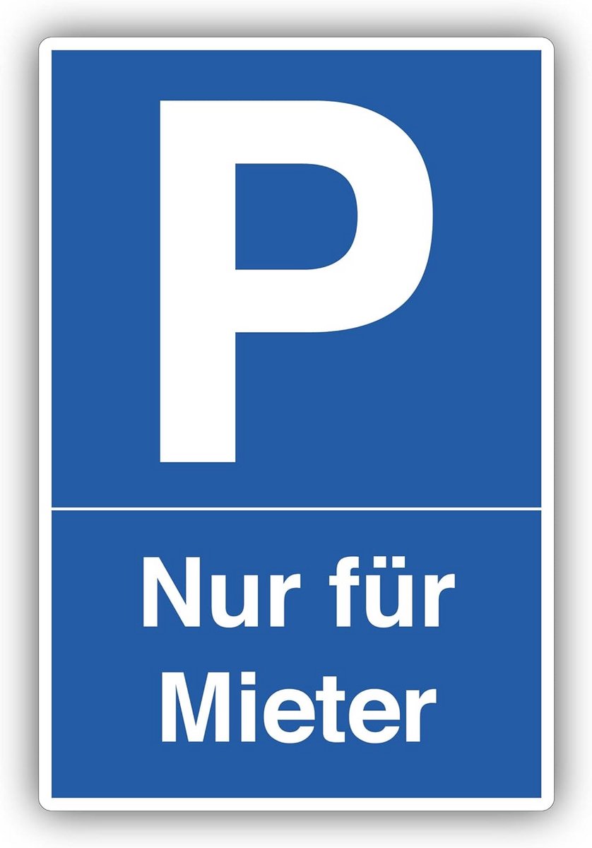Parkeerplaats Bord van Hardschuim 20x30cm Weerbestendig