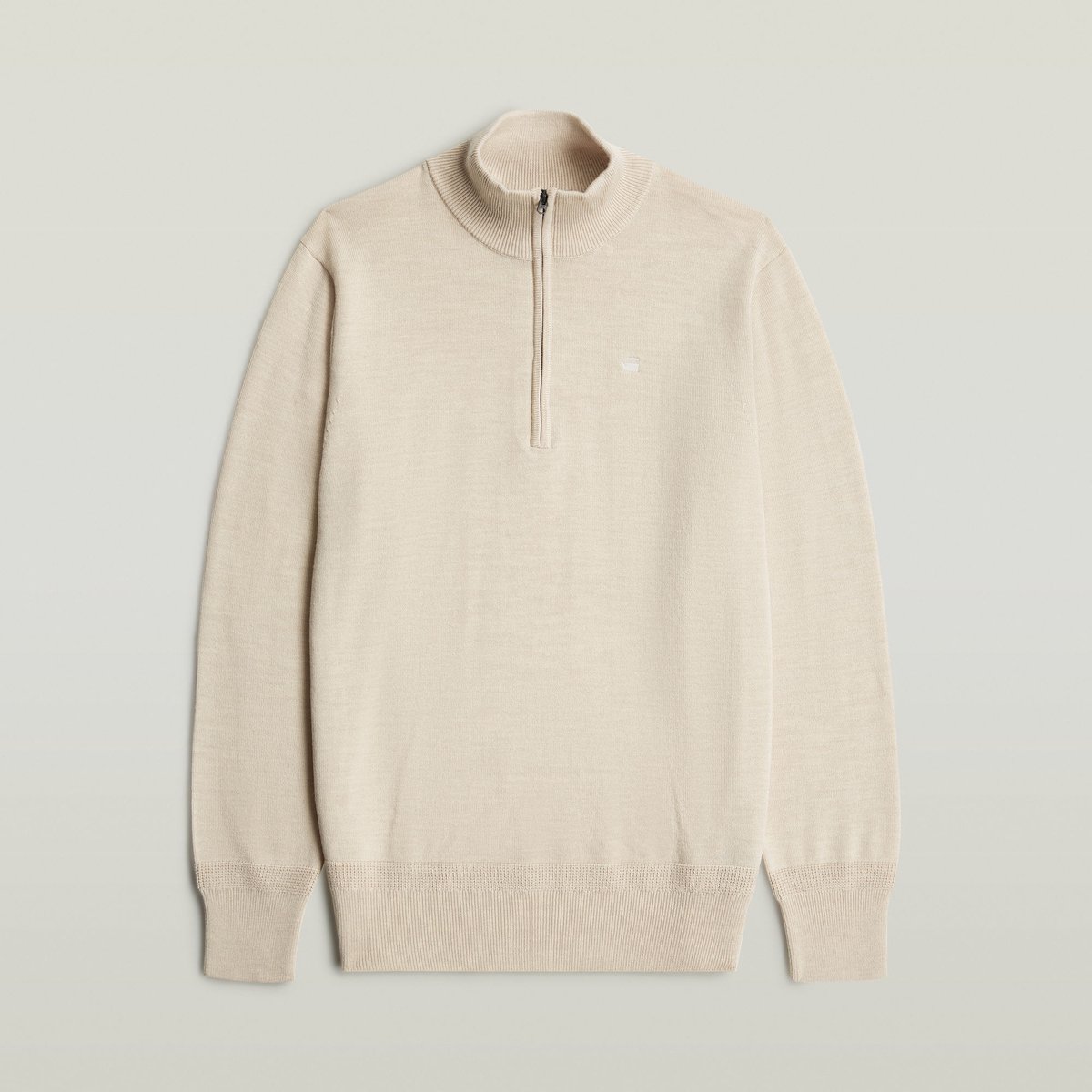 G-Star Premium core half zip knit Heren Gebreide truien Whitebait