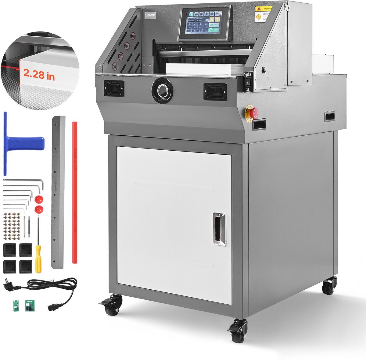 VEVOR Elektrische Papiersnijder, Krachtige Papiersnijder, Snijbreedte 457 MM, Snijdikte 58 MM, Grote Elektrische Guillotine met Infraroodfunctie en Vervangend Mes, 1000 W