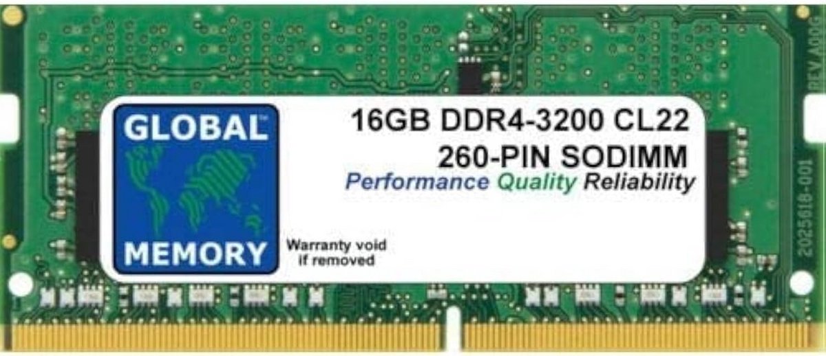 Laptop Geheugen - RAM Module - Snellere Prestaties - DDR4 3200MHz - 16GB SO-DIMM