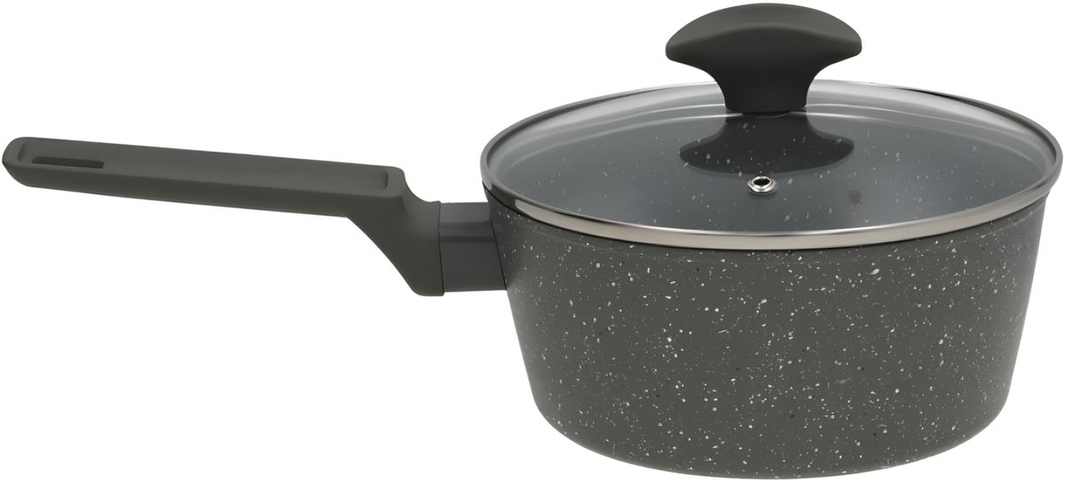 Gerimport Steel / sauspan - zwart marble - D18 cm - alle warmtebronnen - aluminium