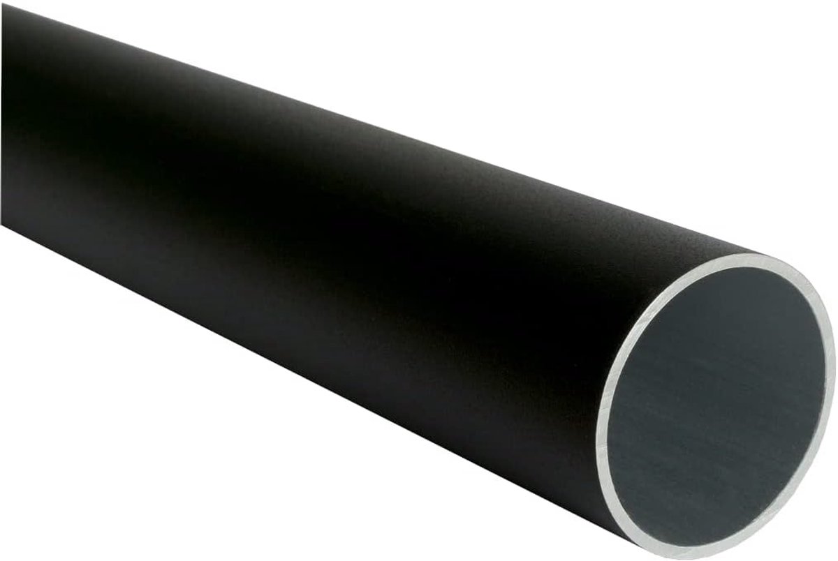 Ronde Zwarte Aluminium Buis 43mm Doorsnede 2mm Dikte Geanodiseerd 150cm Lang