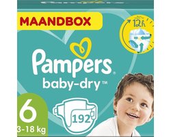 Pampers Baby-Dry - Maat 6 (13kg-18kg) - 192 Luiers - Maandbox