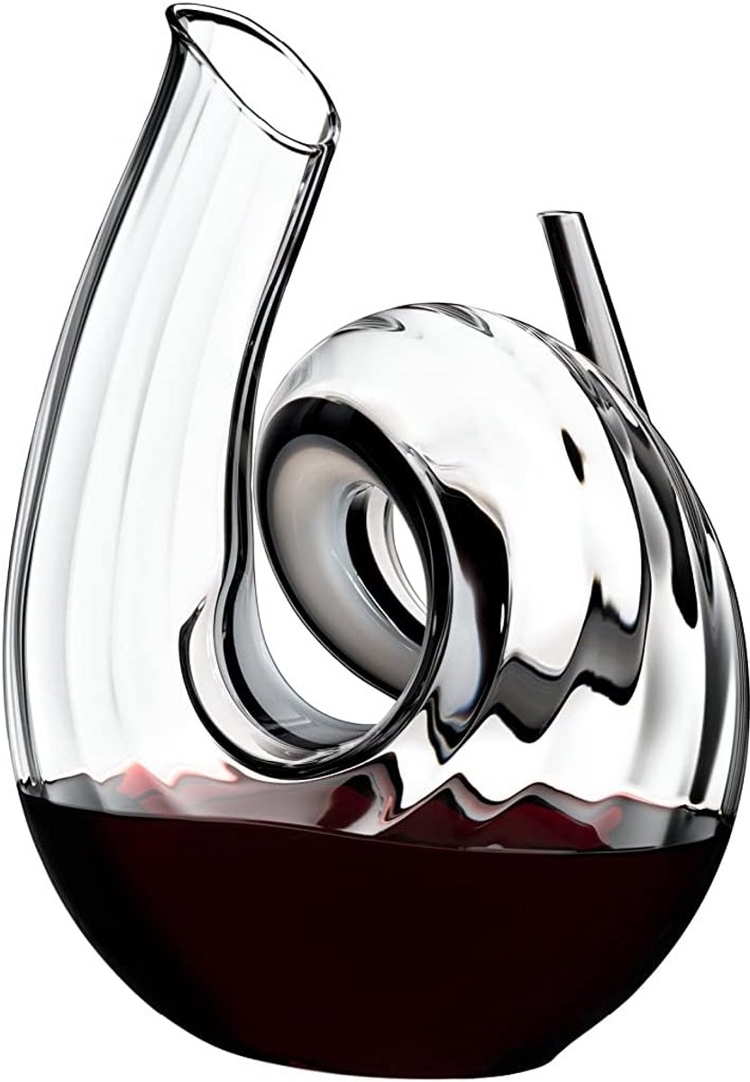 Handgemaakte kristalglazen decanteerkaraf met uniek spiraal design - 0,75 liter