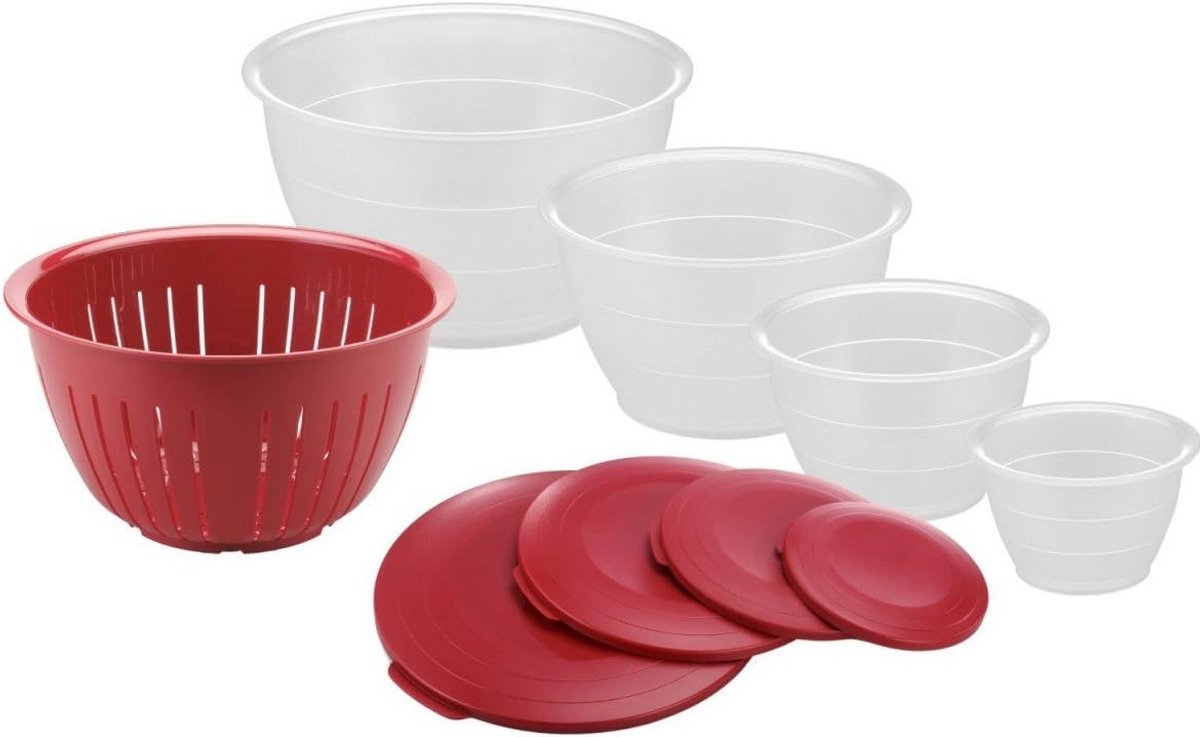 Schaalset 9-delig rood