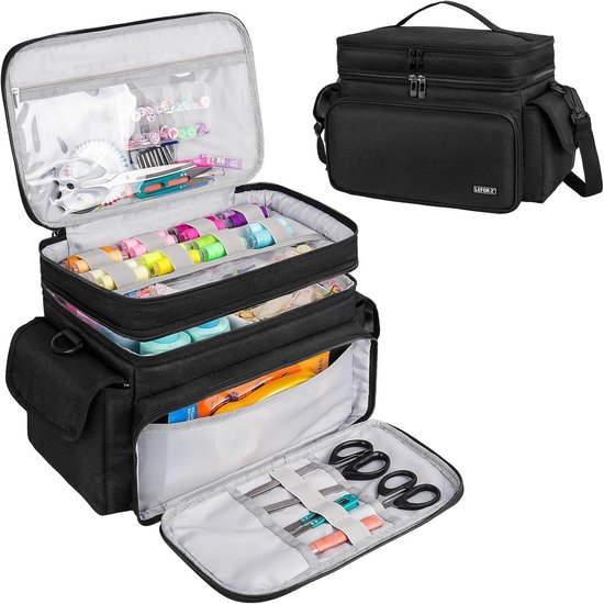 Naai-organizer Tas - Naaiset Opberger - Hobby Benodigdheden Opbergen - Dubbellaags Ontwerp - 44 x 25 x 10 cm