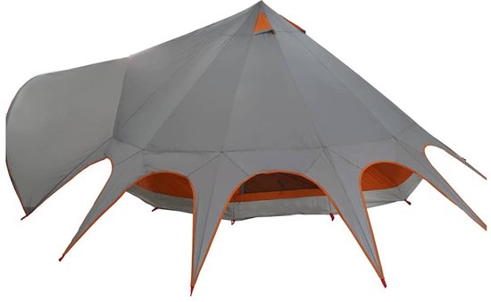 vidaXL - Teepee - Tent - voor - 7 - Personen - Grijs - en - Oranje - 600 - x - 600 - x - 347 - cm van Merkloos — afbeelding 3