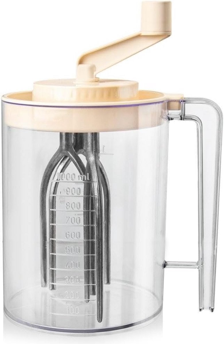 Handmatige slagroomklopper met maatverdeling 1 liter