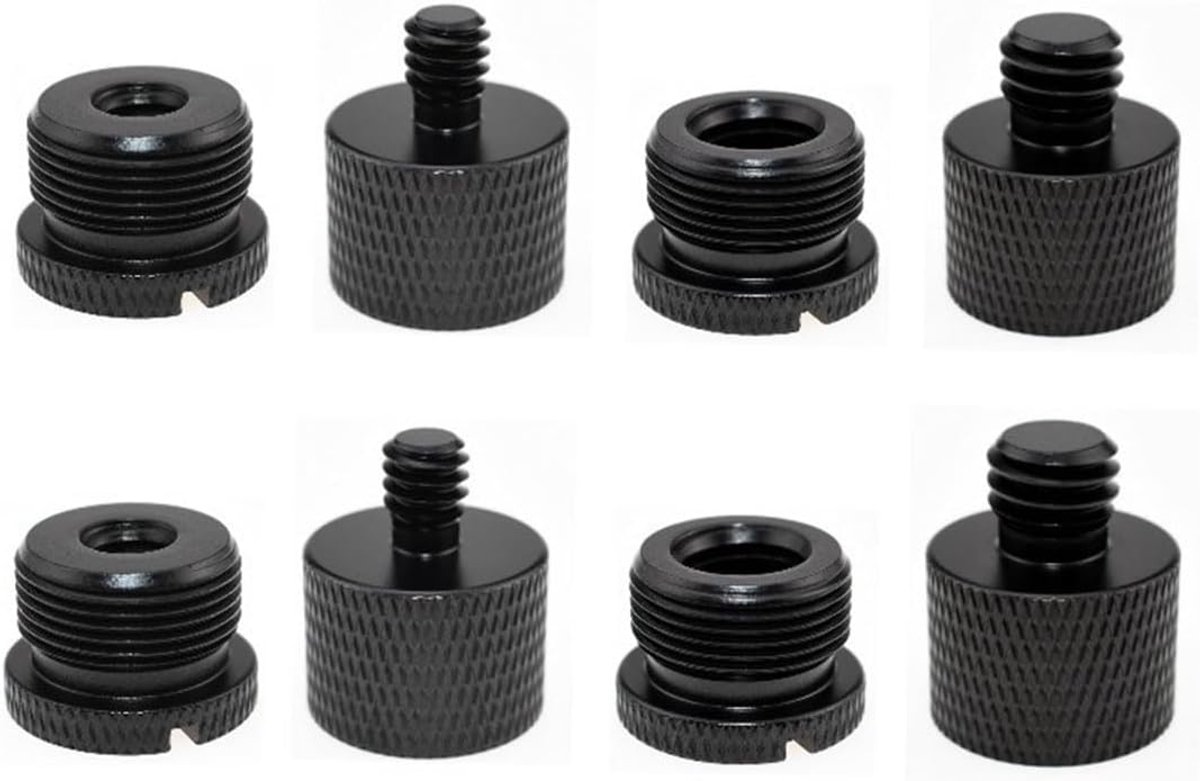Microfoonadapter set 1/4 naar 5/8 inch - 8-delige draadadapter voor statief en camera