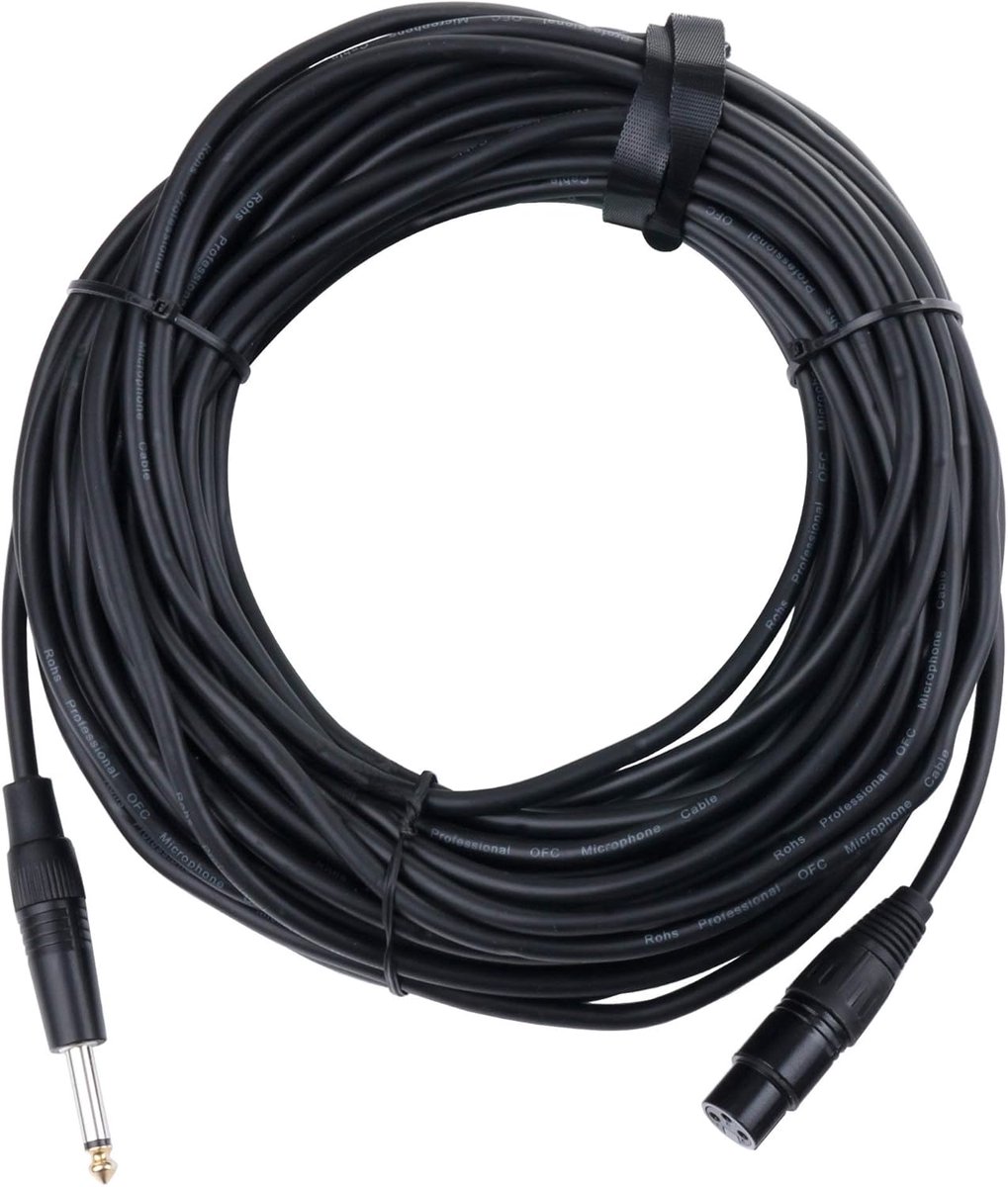 20 meter microfoonkabel XLR - Professionele audio kabel zwart