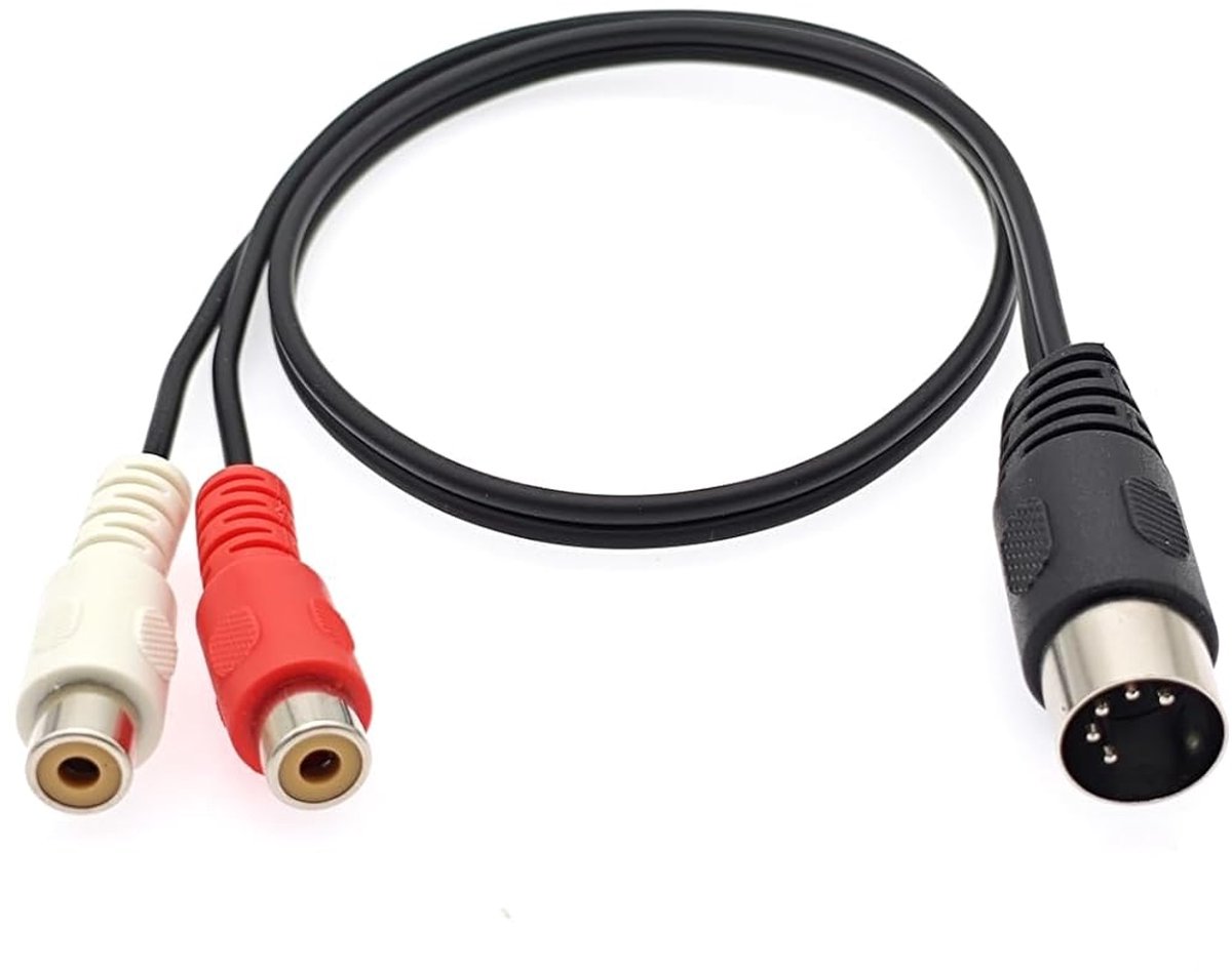 Audio Adapterkabel - DIN naar RCA - Oude Apparatuur Aansluiten - Zuiver Koperen Geleiders - 50 cm Lengte