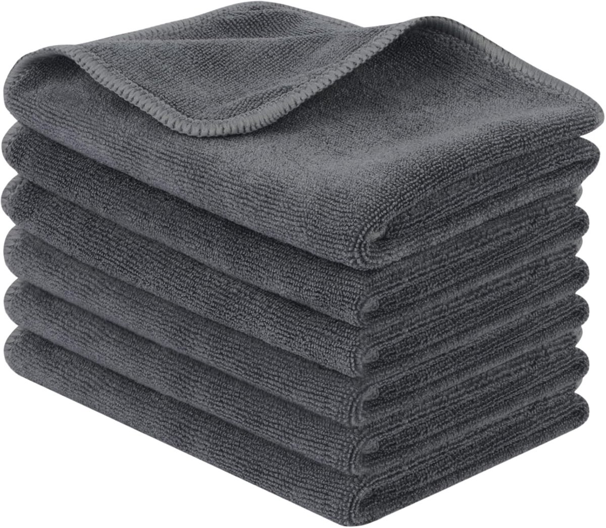 Set van 6 Microvezeldoeken 30x30 cm Grijs - Stofvrij Schoonmaken en Afvegen